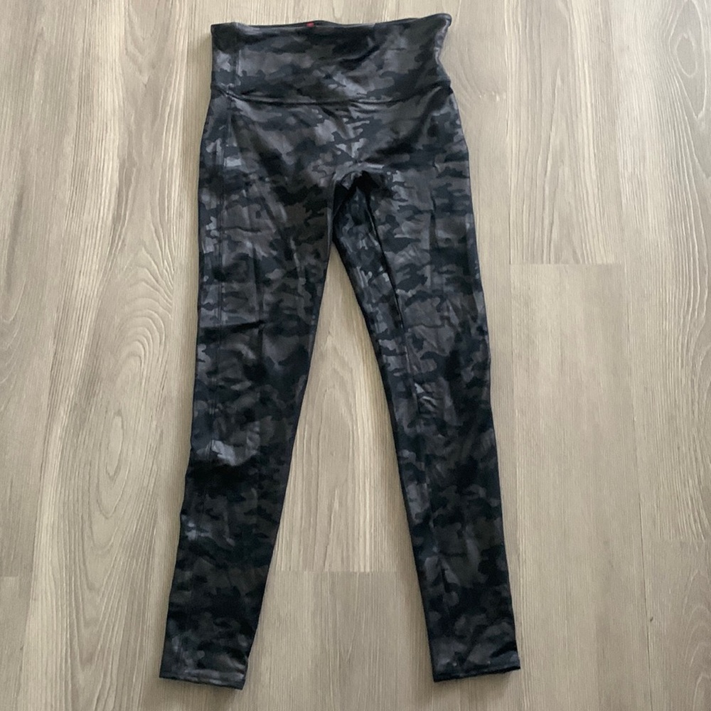 Spanx Faux Leather Camo Leggings